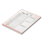 Roze rozen gepersonaliseerd dagplan notitieblok (Linkerzijde)