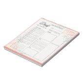 Roze rozen, gepersonaliseerd dagplan notitieblok (Linkerzijde)