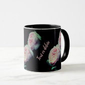 Roze rozen, gepersonaliseerd mok (Voorkant rechts)