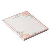 Roze rozen gepersonaliseerd notitieblok (Schuin)