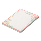 Roze rozen gepersonaliseerd notitieblok (Linkerzijde)