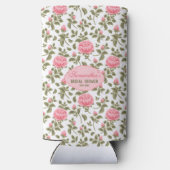 Roze Rozen Gepersonaliseerd Vrijgezellenfeest Seltzer Blikjeskoeler (Achterkant)