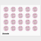Roze rozen gepersonaliseerde sticker   (Vel)