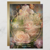 Roze  Rozen geschilderd in oude gouden stijl (Voorkant / Achterkant)