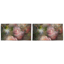 Roze Rozen geschilderd in oude Nederlandse stijl