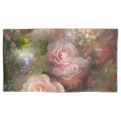 Roze  Rozen geschilderd in oude Nederlandse stijl Kussensloop (Voorkant-Links)