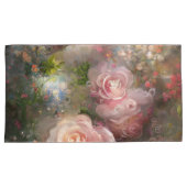 Roze  Rozen geschilderd in oude Nederlandse stijl Kussensloop (Voorkant-Rechts)