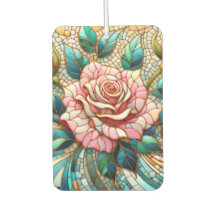 Roze rozen glas-in-lood mozaïek