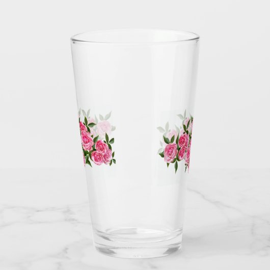 Roze rozen Glass Cup Glas (Links)