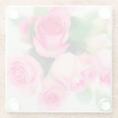 Roze rozen glazen onderzetter (Achterkant)