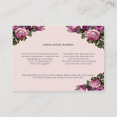  roze rozen Gold Lijst Event Planner Visitekaartje (Achterkant)