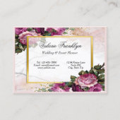  roze rozen Gold Lijst Event Planner Visitekaartje (Voorkant)
