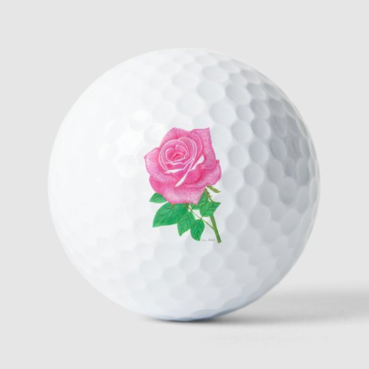 Roze Rozen Golfballen Aanpasbaar (Voorkant)