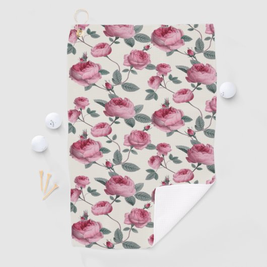Roze rozen golfhanddoek (Insitu)