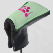 Roze rozen golfheadcover (3/4 voorkant)
