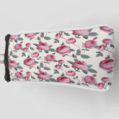 Roze rozen golfheadcover (Voorkant)