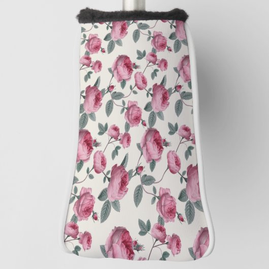 Roze rozen golfheadcover (Draai 90)