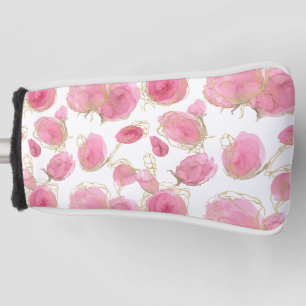 Roze rozen golfheadcover