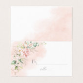 Roze Rozen Goud Bladeren Groen Bruiloft Plaats Kaa Kaart (Buitenkant ongevouwen)