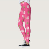 roze rozen Goud Bloemen Hot Pink Leggings (Links)