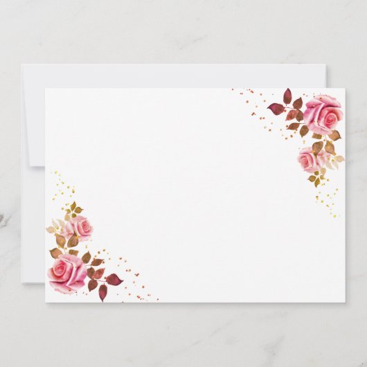 Roze Rozen Goud Caduceus Verpleegschool Afstuderen Kaart (Achterkant)