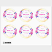 Roze Rozen Goud en Wit Product Verpakkingsetikette Ronde Sticker (Vel)