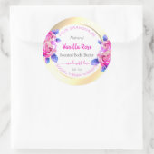 Roze Rozen Goud en Wit Product Verpakkingsetikette Ronde Sticker (Tas)