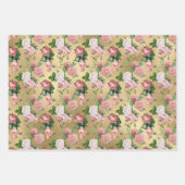 Roze Rozen Goud Glam Glans Inpakpapier Vel (Voorkant)