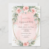 Roze Rozen Gouden Frame Kaart (Voorkant)
