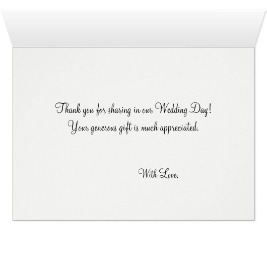 Roze Rozen Gouden Monogram Huwelijk Dank u FOTO (Binenzijde Horizontaal (Onderkant))