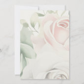 Roze Rozen & Gouden Script Gepersonaliseerde bruil Kaart (Achterkant)