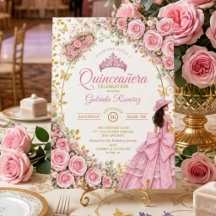 Roze Rozen Gouden Vlinder Westerse Quinceañera