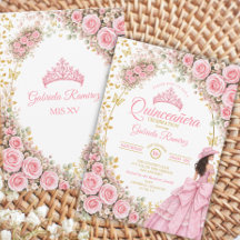 Roze Rozen Gouden Vlinder Westerse Quinceañera