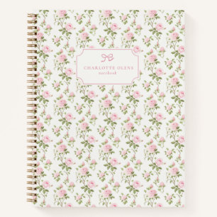 Roze Rozen, Grandmillennial & Cottagecore Notitieboek