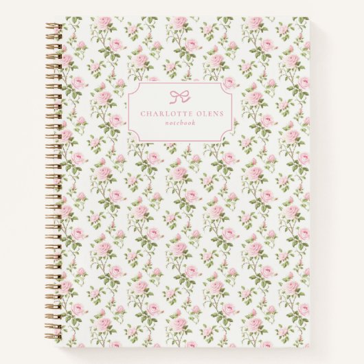 Roze Rozen, Grandmillennial & Cottagecore Notitieboek (Voorkant)