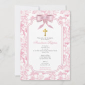 Roze rozen Grieks-orthodoxe doop Kaart (Voorkant)