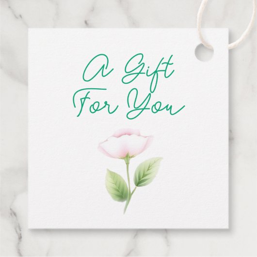 Roze Rozen & Groen Bladerdak bruiloft Dank u Bedankjes Labels (Achterkant)