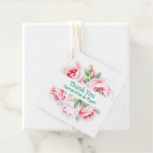 Roze Rozen & Groen Bladerdak bruiloft Dank u Bedankjes Labels (In situ)