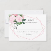 Roze Rozen groen geometrische RSVP (Voorkant)
