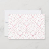 Roze Rozen groen geometrische RSVP (Achterkant)