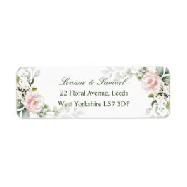 Roze Rozen Groene Bladeren retouradres Label