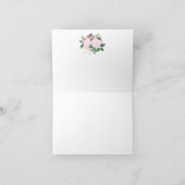 Roze Rozen Groene Geometrische Dankjewel Bedankkaart (Binnen)