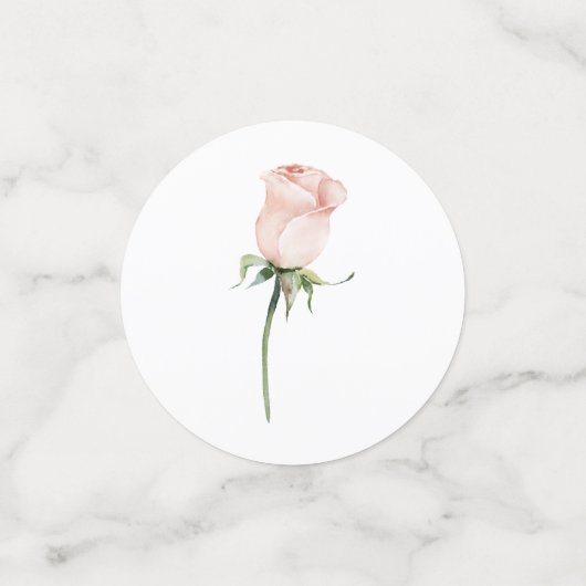 Roze Rozen Groene Huwelijks Bruidscadeau Shower Confetti (Kleine voorkant)