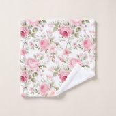 Roze Rozen Groene Shabby Chic Badhanddoek Set Bad Handdoek (Wasdoekje)