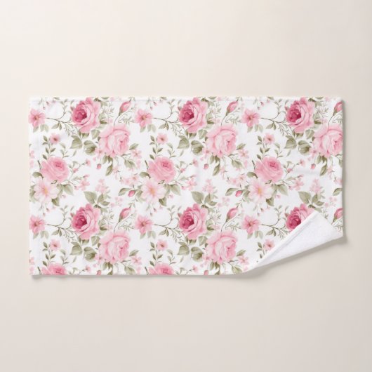 Roze Rozen Groene Shabby Chic Badhanddoekenset Bad Handdoek (Handdoek)