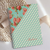 Roze Rozen Groene Stippen Girly Trendy Monogram Planner