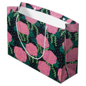 Roze Rozen Groot Cadeauzakje (Achterkant Gekanteld)