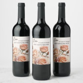 Roze Rozen Grootmoeder Wijn Etiket (Flessen)