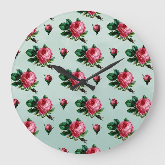 roze Rozen Grote Klok (Voorkant)