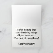  roze rozen Grote lettertype Birthday Kaart (Binnen)